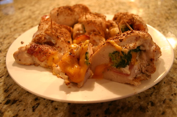 Low Carb Stuffed Chicken with Broccoli, Bacon and Cheese 