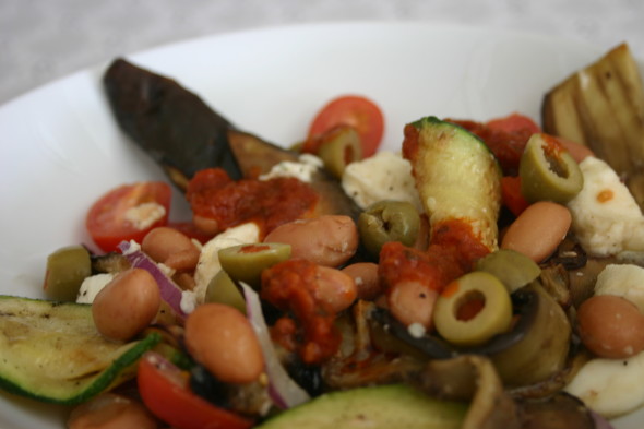 Eggplant, Romano Bean Salad