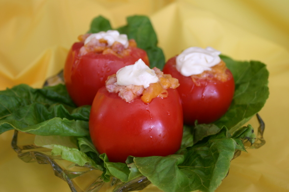 Bacon & Cheese Stuffed Tomato