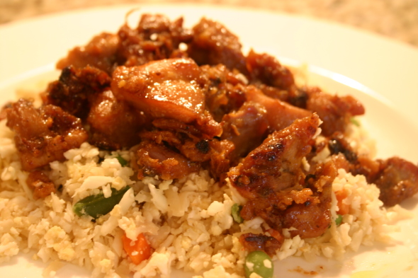 orange chicken and fried rice photo 002