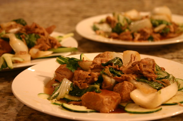 Low Carb Chili Garlic Ginger Pork with Bok Choy 022